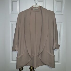 Women's Beige Open Front Blazer
